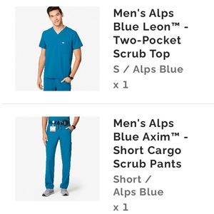 FIGS scrub pants short axim cargo size S alps blue